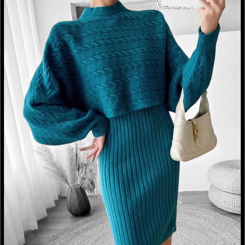 Handmade Luxury Soft Sweater Dress Set - Picture 6 of 14